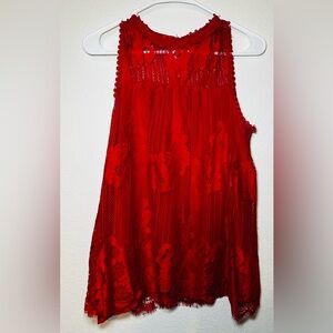 Beautiful Red Lace Tank